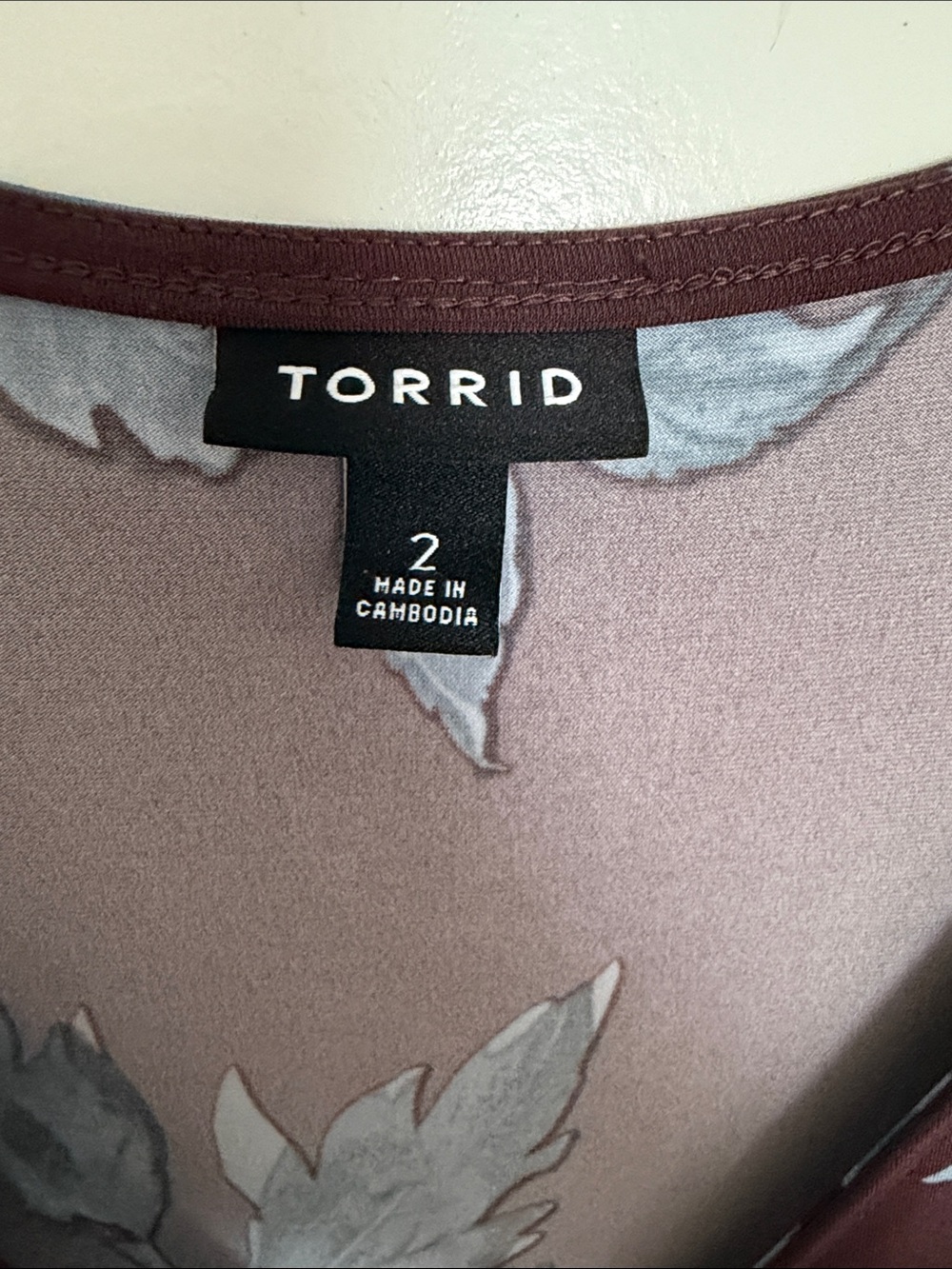 torrid Burgundy Midi Dress with Blue Floral Print Wrap - Picture 2 of 3